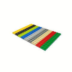 30pcs 2x12 Low Brick Building Blocks Durable ABS Plastic 6 Colors Gray Red Yello