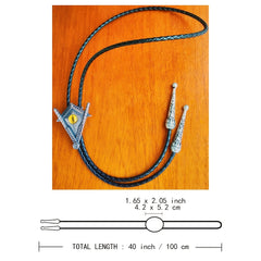 Egyptian Pyramid Skull Bolo Tie Rope Collar Titanium Steel