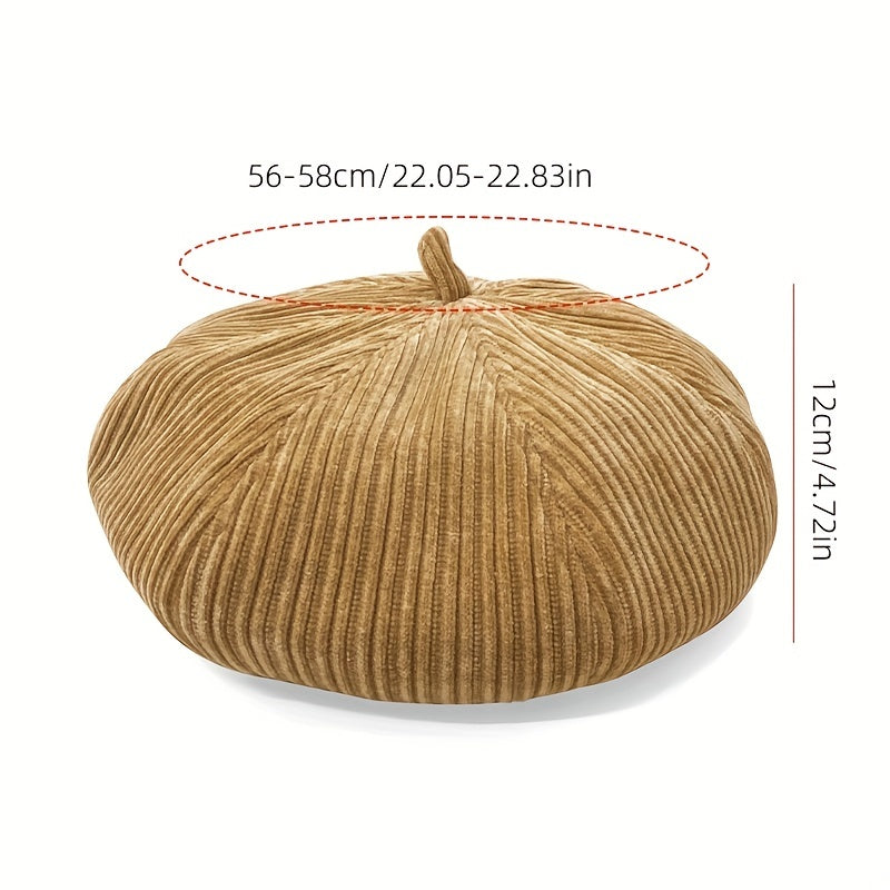 Classic Plain Beret Pleated Berets Cap Vintage Octagonal Hat