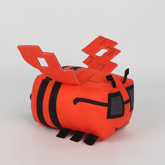 LILIANCLOUDS Red Bee Plush Toy Soft Animal with Stripes Floral Garden