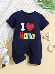 Newborn Baby Jumpsuit I LOVE MAMA Cotton Romper