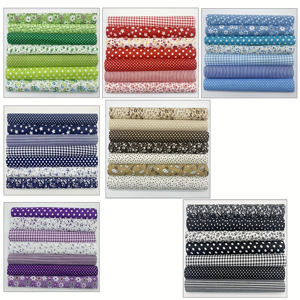 7pcs Flat Pattern Cotton Cloth for Quilting Sewing DIY