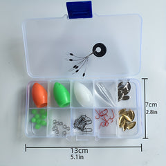 66pcs Fishing Tackle Set Spoons Swivels Long Distance Throw Aids