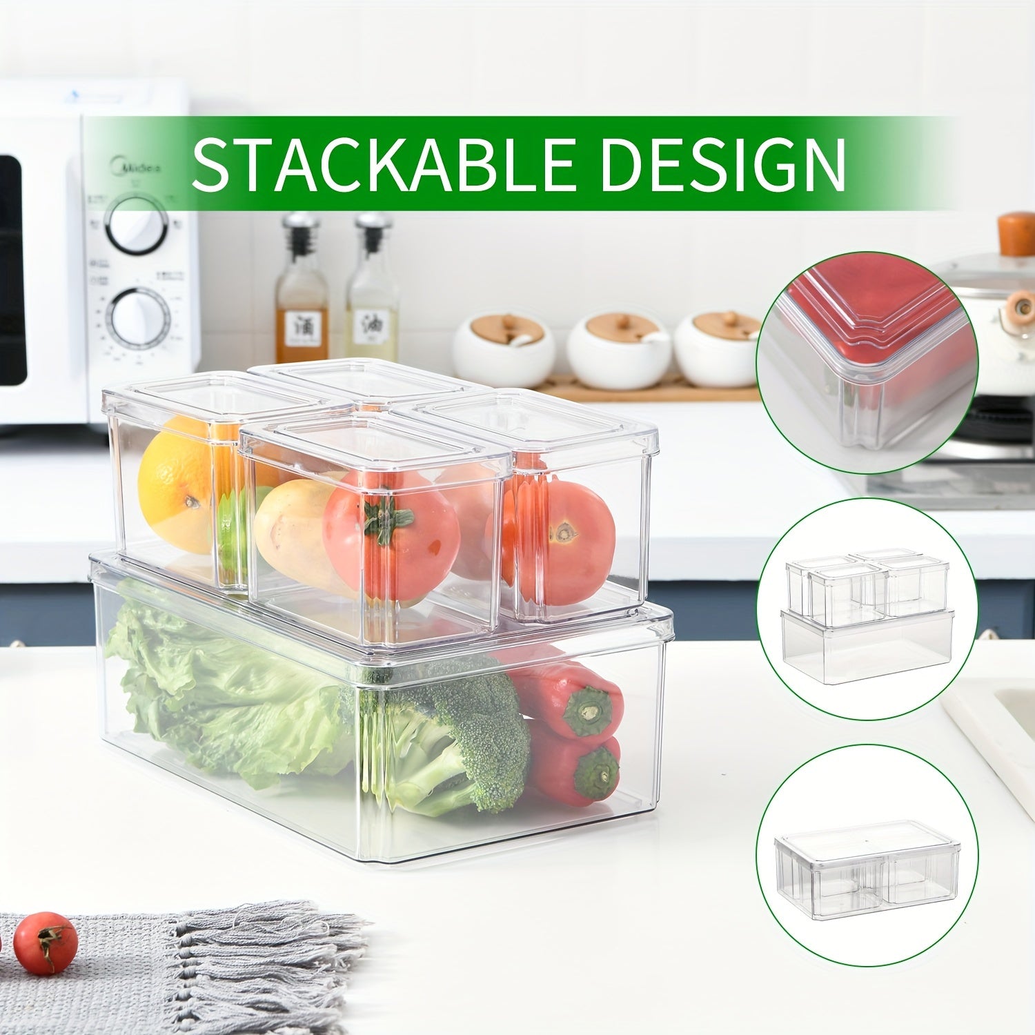 5pcs Refrigerator Storage Box Food Egg Dumpling Transparent Kitchen Accessories