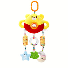 Bear Hanging Rattle Toy Stroller Toys Animal Rattle Toy With Wind Bell Teether