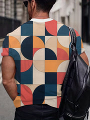 Men's Geometry Graphic T shirt 3D Print Comfy Stretch Slim fit Tee Top