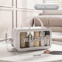 2 In 1 Large Clear Travel Toiletry Bag Makeup Cosmetics Skin Care Waterproof