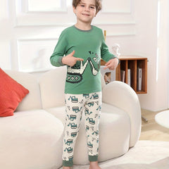 Kids Printed Crew Neck Set Long Sleeve