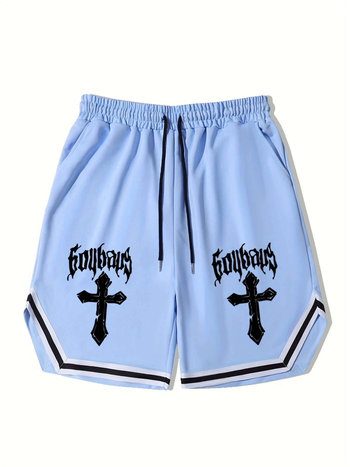 Men's Cross Graphic Drawstring Stretchy Shorts