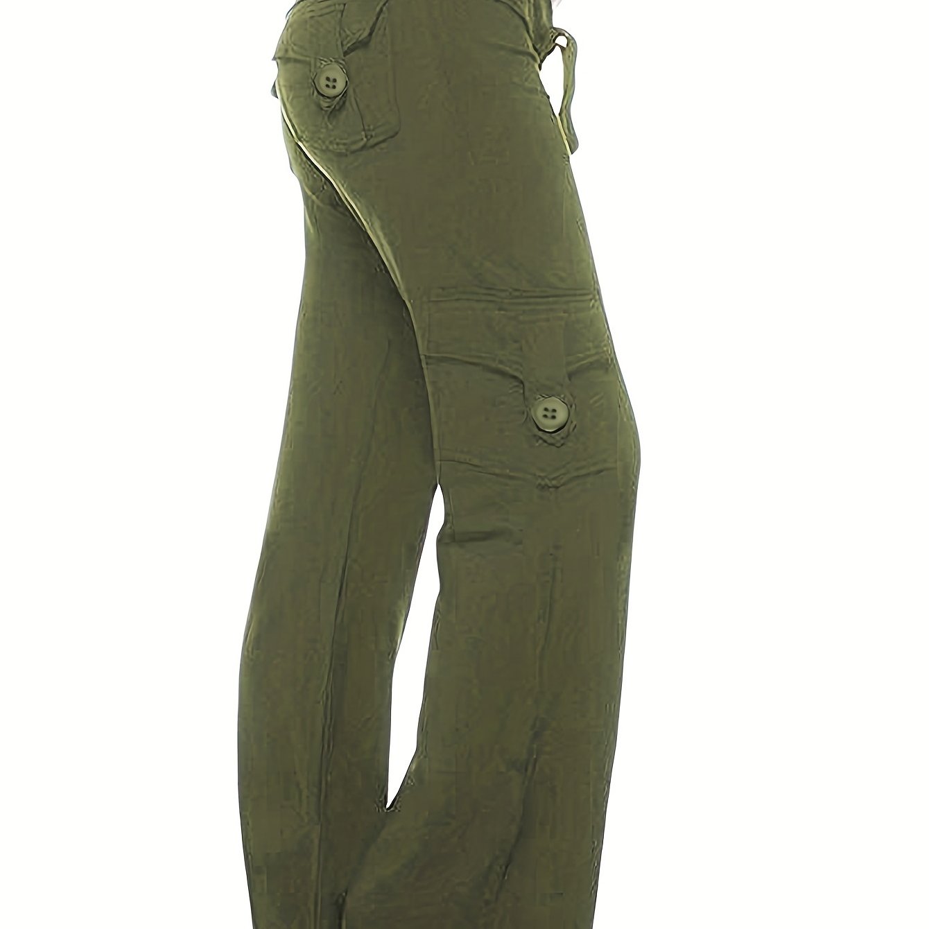 Drawstring Solid Wide Leg Pants Casual Long Length Pant