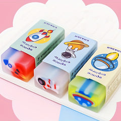 6pcs Outer Space Erasers - Party Favors Classroom Prizes Easter Egg Stuffers