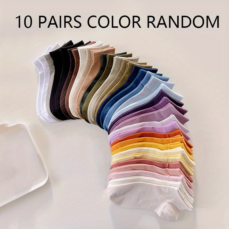 10 Pairs Soft Lightweight Ankle Socks Women's Stockings & Hosiery