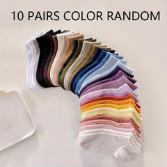 10 Pairs Soft Lightweight Ankle Socks Women's Stockings & Hosiery