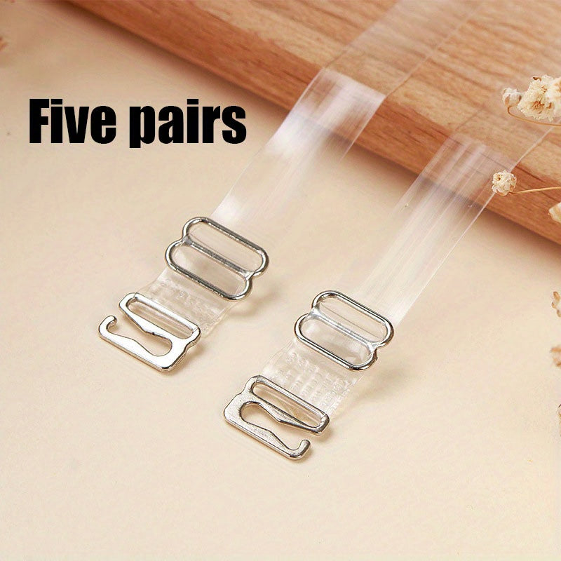 5 Pairs Transparent Shoulder Straps Invisible Adjustable Underwear Straps
