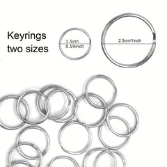 100 Metal Swivel Snap Hooks Key Chain Rings Jewelry Crafts Silver