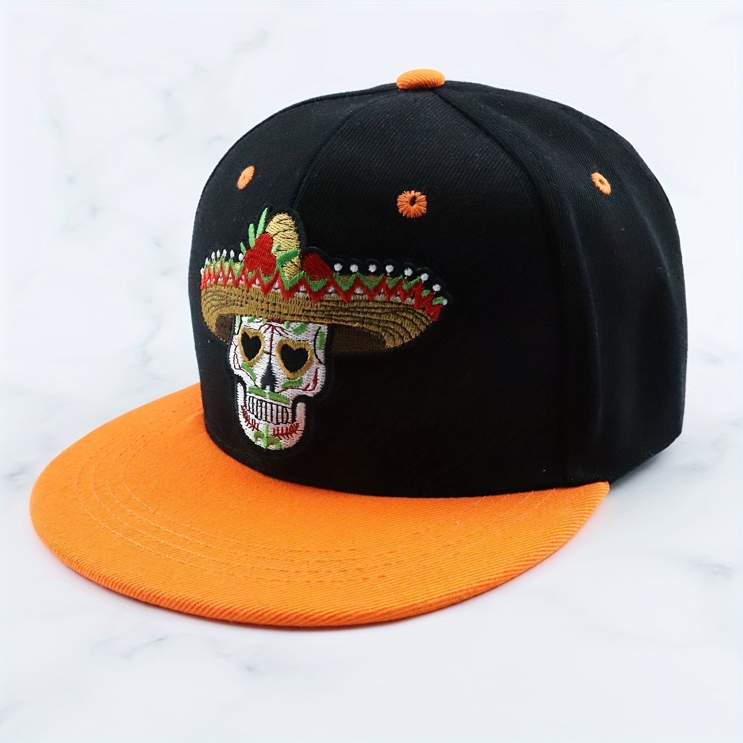 Hip Hop Skull Embroidery Snapback Hat Unisex Baseball Cap