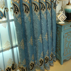 European Embroidered Curtains with Window Yarn - 1pc