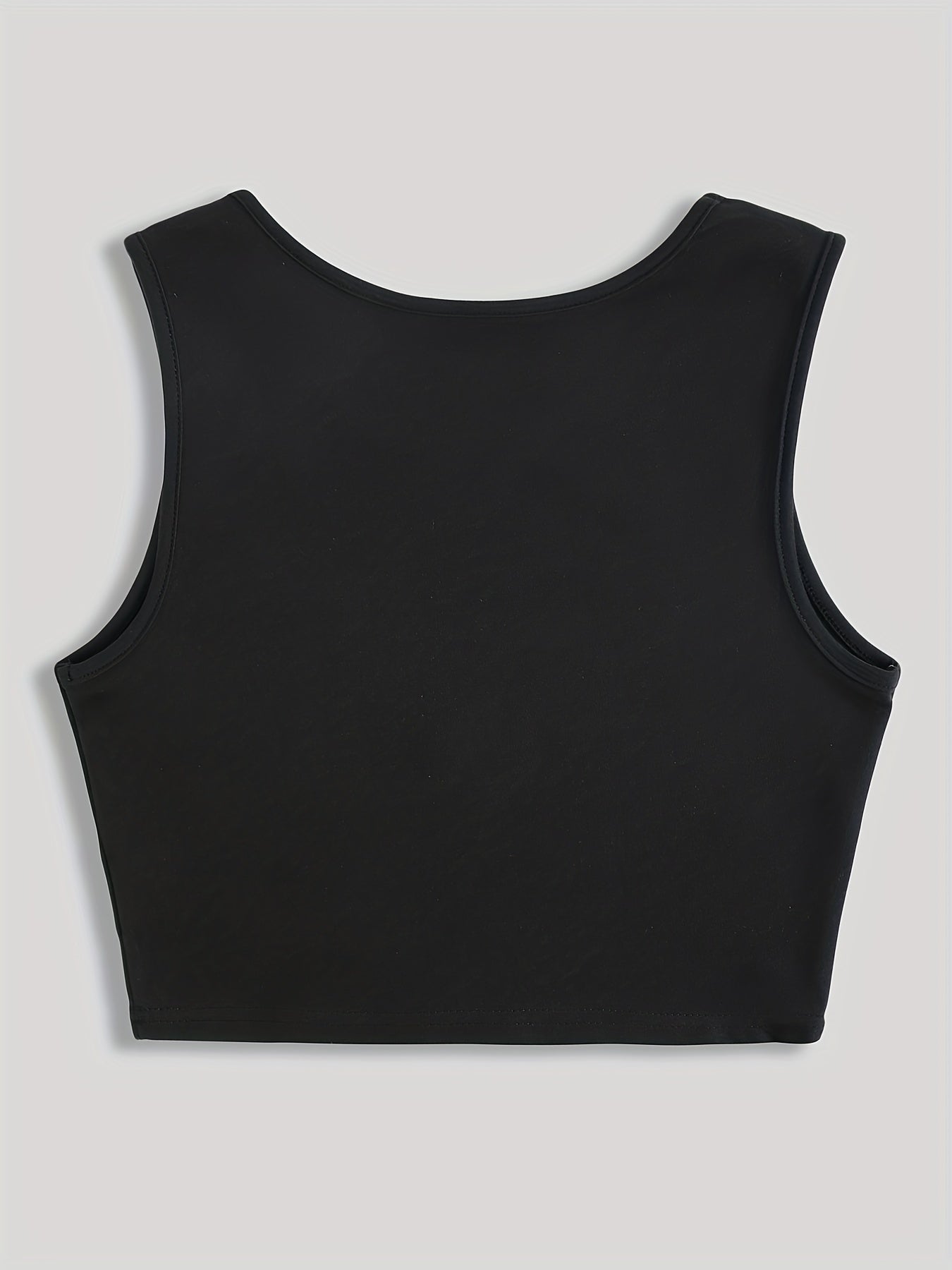 Letter Print Crew Neck Tank Top Sleeveless Crop Top