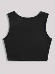 Pumpkin & Skull Hand Print Sleeveless Tank Top