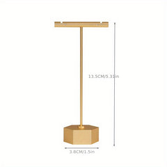 Golden Metal Earring T Bar Stand Retail Display Holder