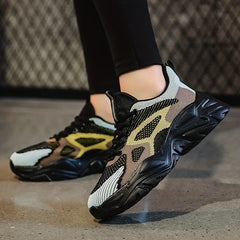 Women's Colorblock Knitted Sneakers Breathable Stretch Fabric Socks Shoes