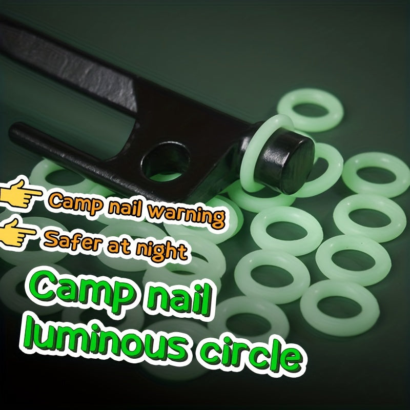 10pcs Green Reflective Polyester Round Shim for Nighttime Visibility