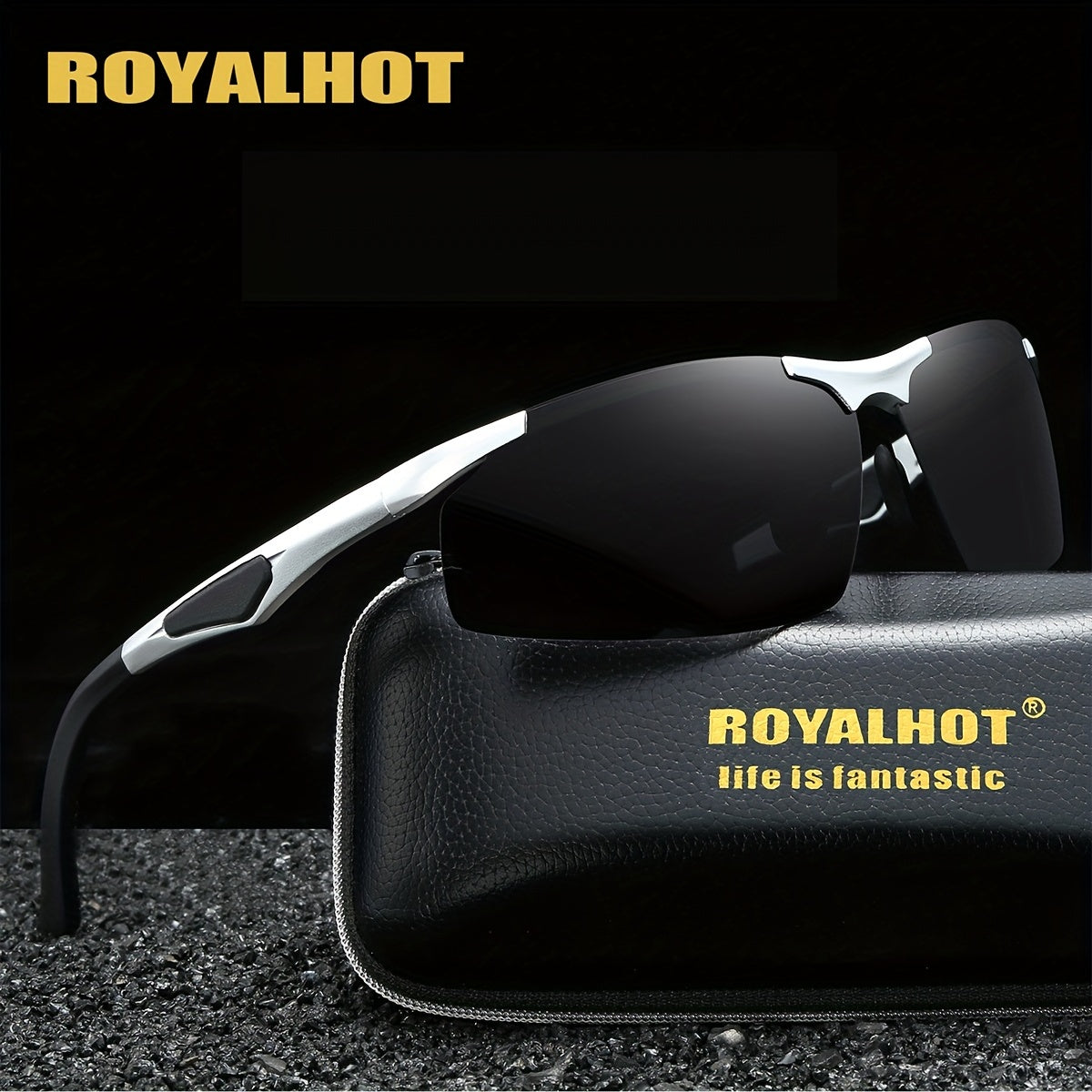 RoyalHot Polarized Rectangle Sunglasses Driving Sun Glasses Shades