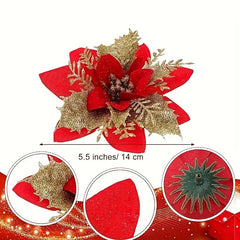 20pcs Red Flower Artificial Christmas Decoration Christmas Tree Flower