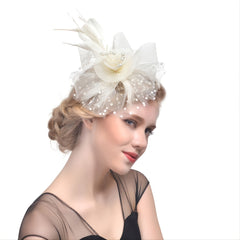 Women Fascinator Hat Wedding Pillbox Party Bridal Hair Accessories