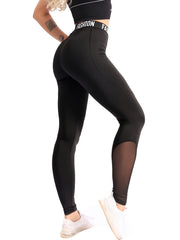 Mesh Insert Sports Leggings High Waist Yoga Tight Pants