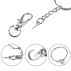 100pcs Keychain Rings With Chain And Screw Eye Pins Bulk