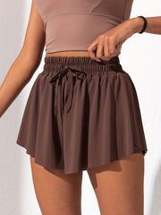 Women's Ice Silk 2-in-1 Sports Shorts with Side Pocket - Yoga & Golf