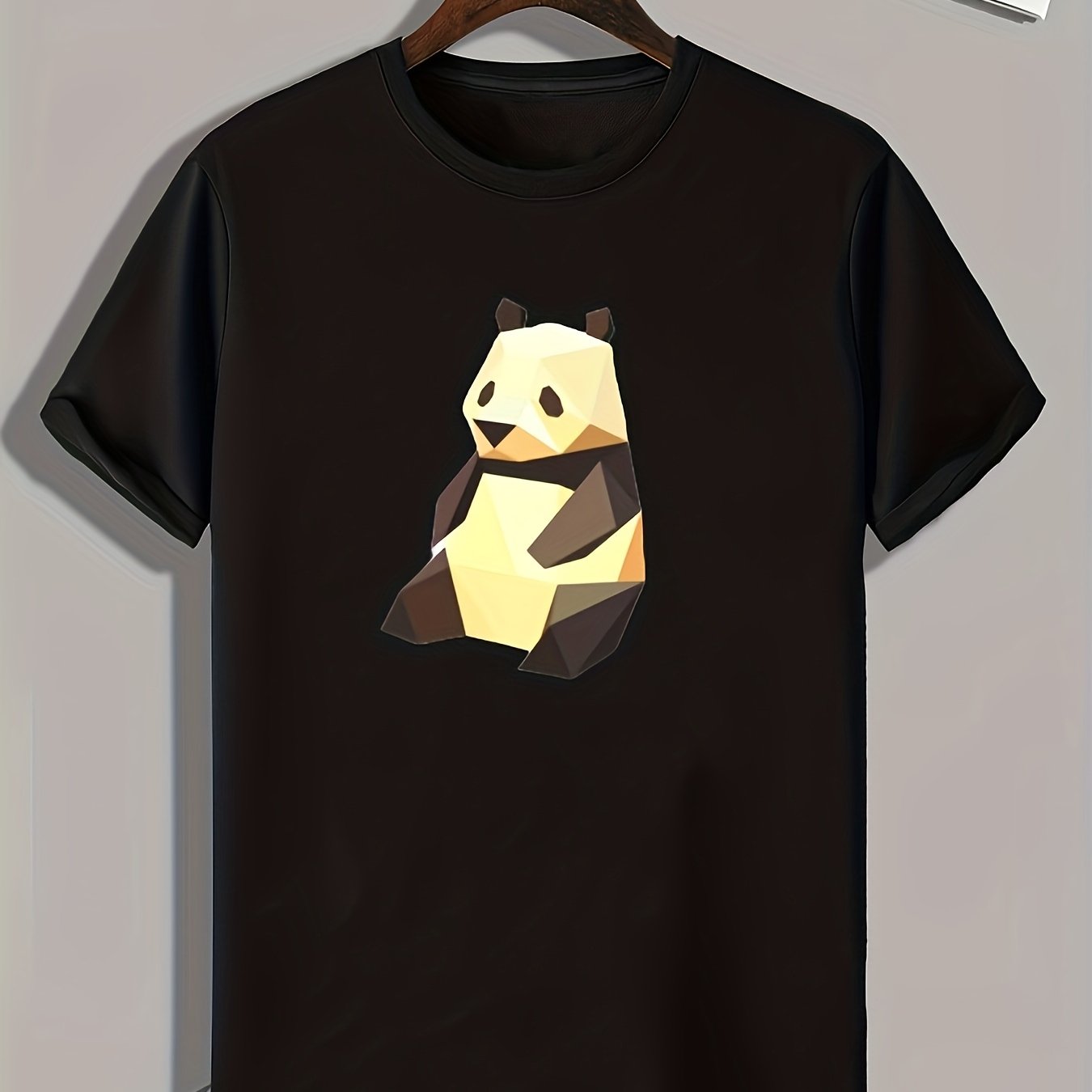 Panda Pattern Print Men's Graphic T-shirt for Summer