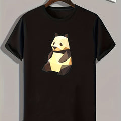 Panda Pattern Print Men's Graphic T-shirt for Summer