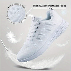 Women's Breathable Lace Up Knit Sports Shoes