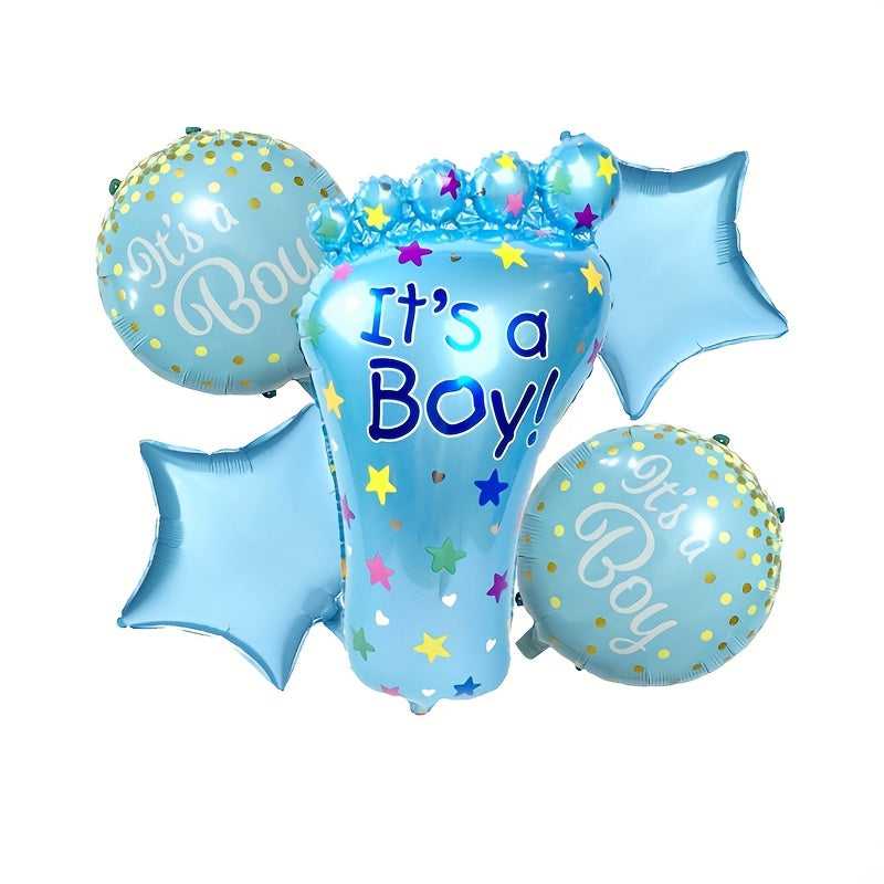 5pcs Boys Girls Feet Balloons Bottle Kids Birthday Party Gender Reveal Balloons