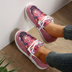 Women's Colorful Bull Print Low Top Walking Shoes Lightweight