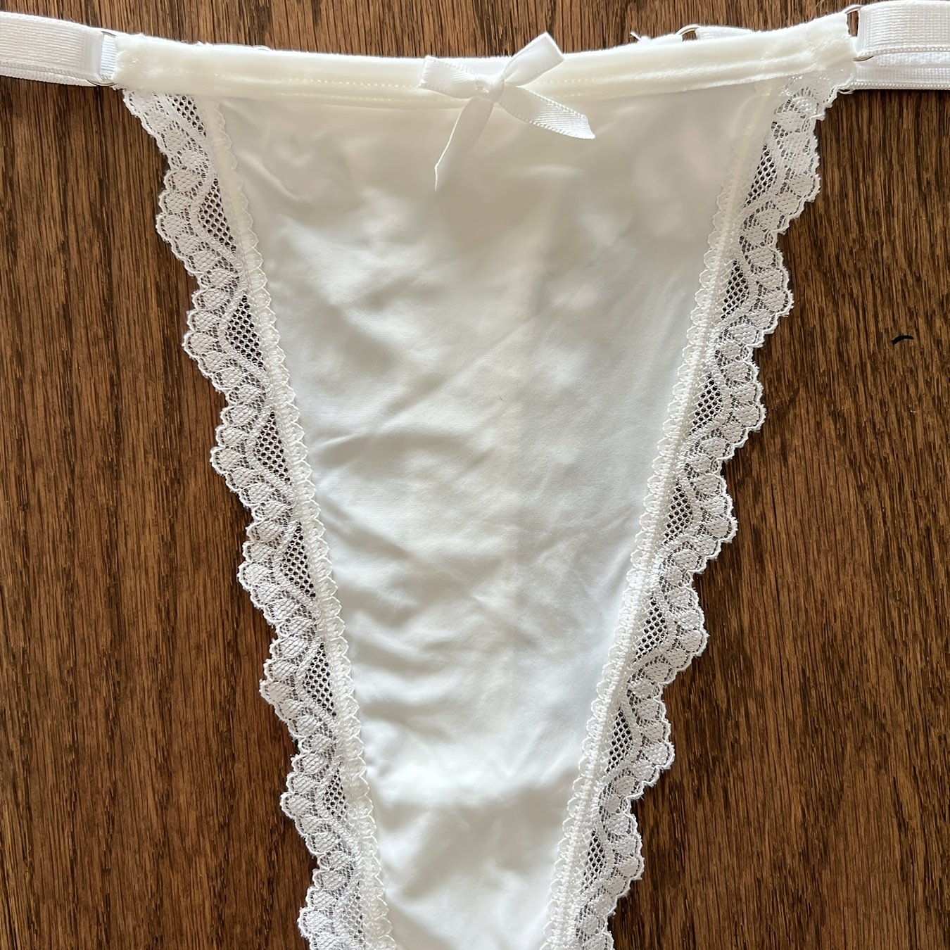Lace Trim Thongs with Ring Links Sexy Intimate Panties