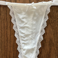 Lace Trim Thongs with Ring Links Sexy Intimate Panties