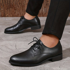 Men's Low Heel Derby Shoes Lace-up Front Dress Shoes