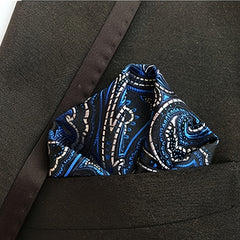 5 Assorted Mens Silk Pocket Square Handkerchiefs Set 25.4x25.4cm