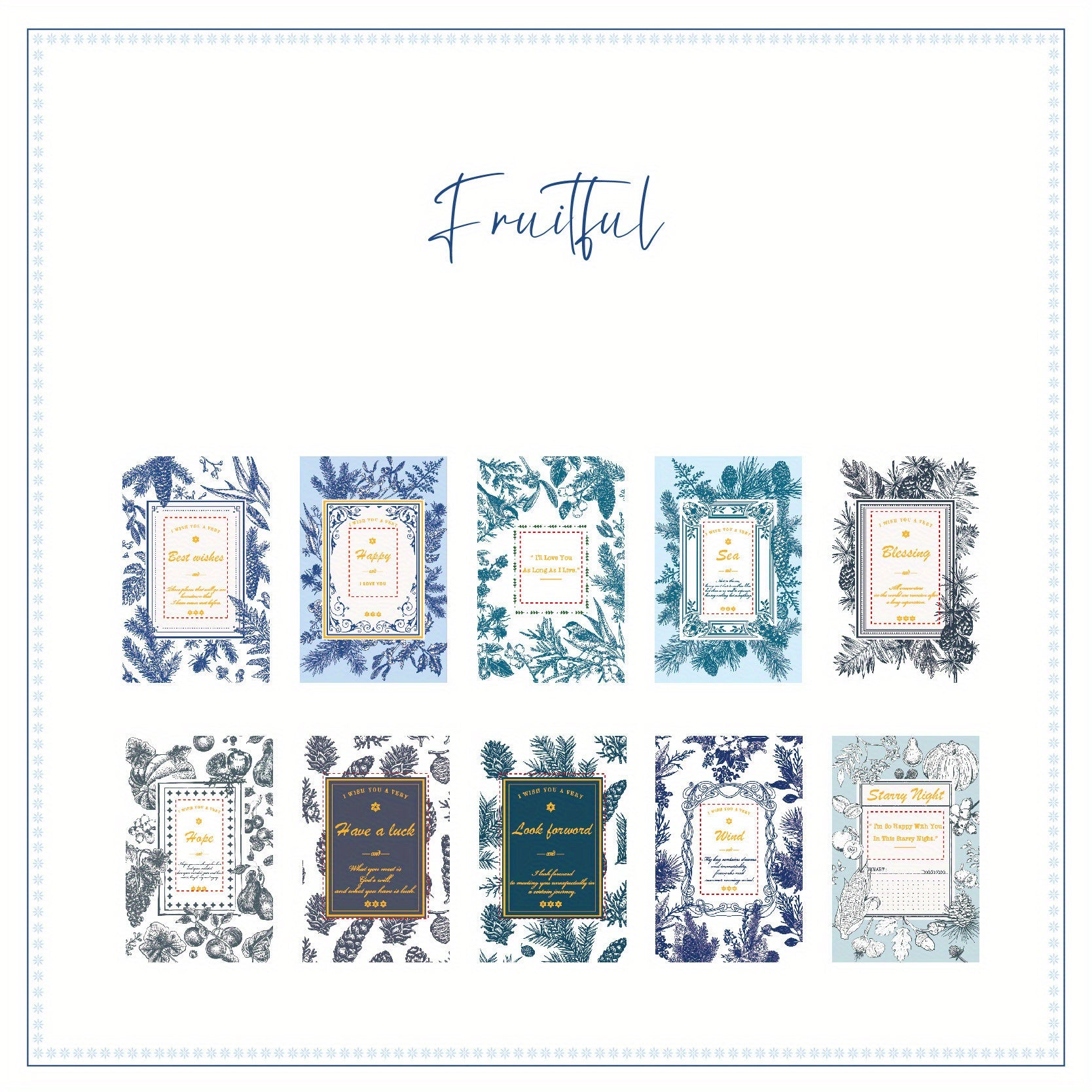 Forest Series Retro Note Die-Cut Stickers