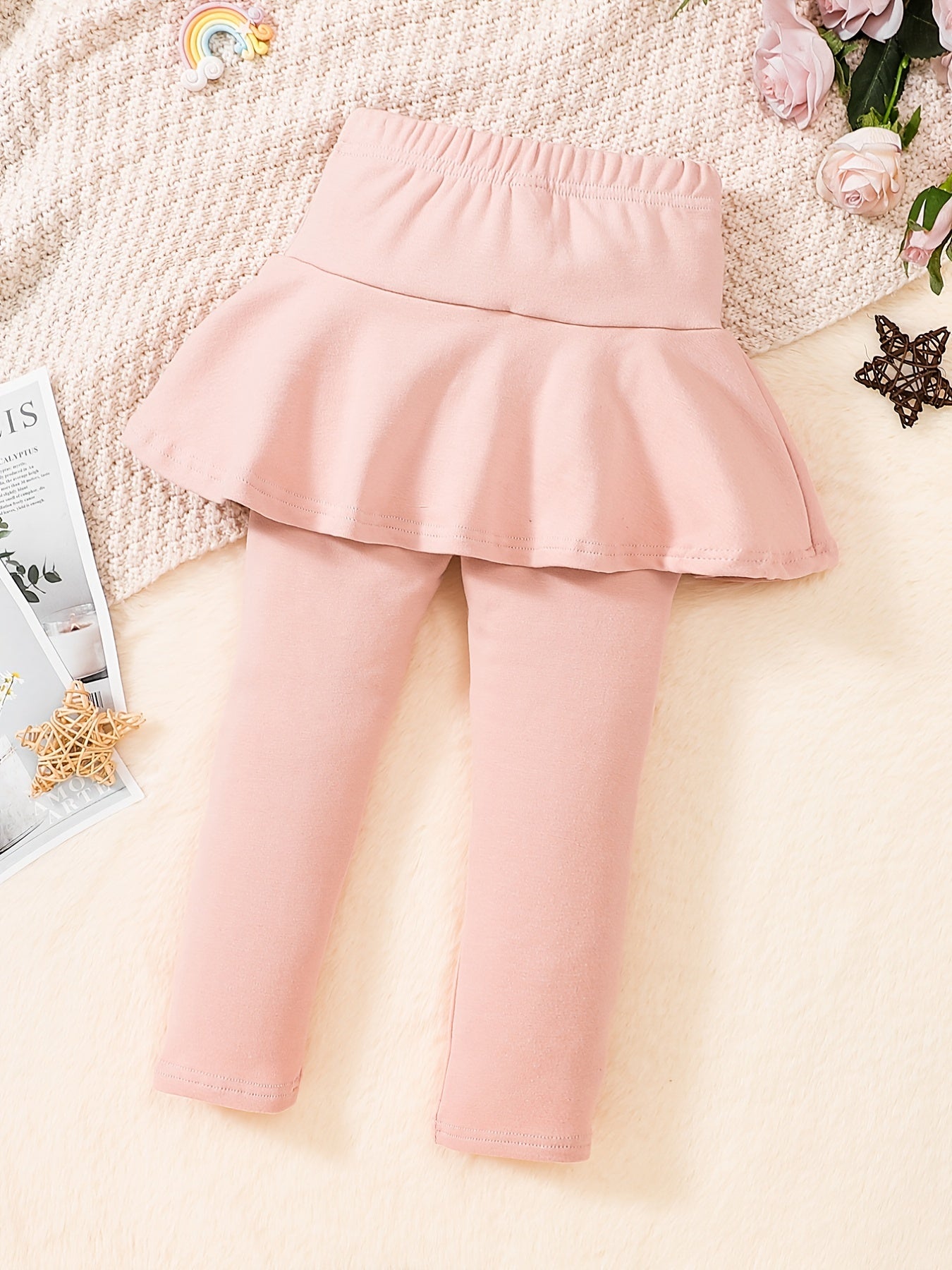 Girls Footless Tight Leggings With Ruffle Tutu Skirt