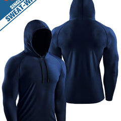 Men's Workout Hooded Shirt Active High Stretch Breathable Moisture Wicking