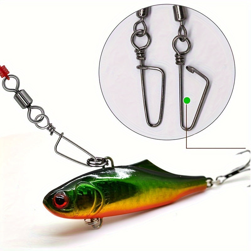 20pcs Stainless Steel Fishing Connectors Fast Clip Lock Snap Swivels
