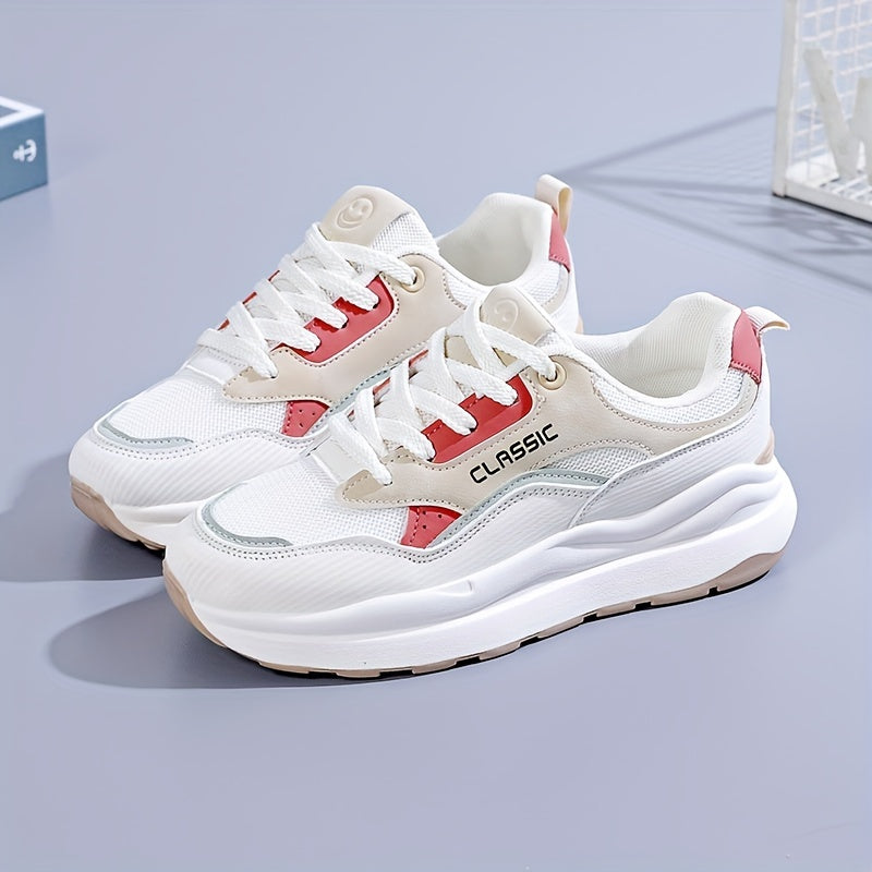 Women's Lace-Up Non-Slip Running Shoes Soft Sole Sneakers