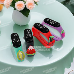 4pcs Kids Electronic Watch Fruit Pattern School Student Sports Gift Mix Pack
