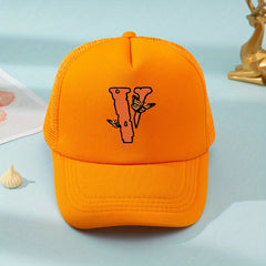 Children's Mesh Print V Baseball Cap Breathable Duck Tongue Cap