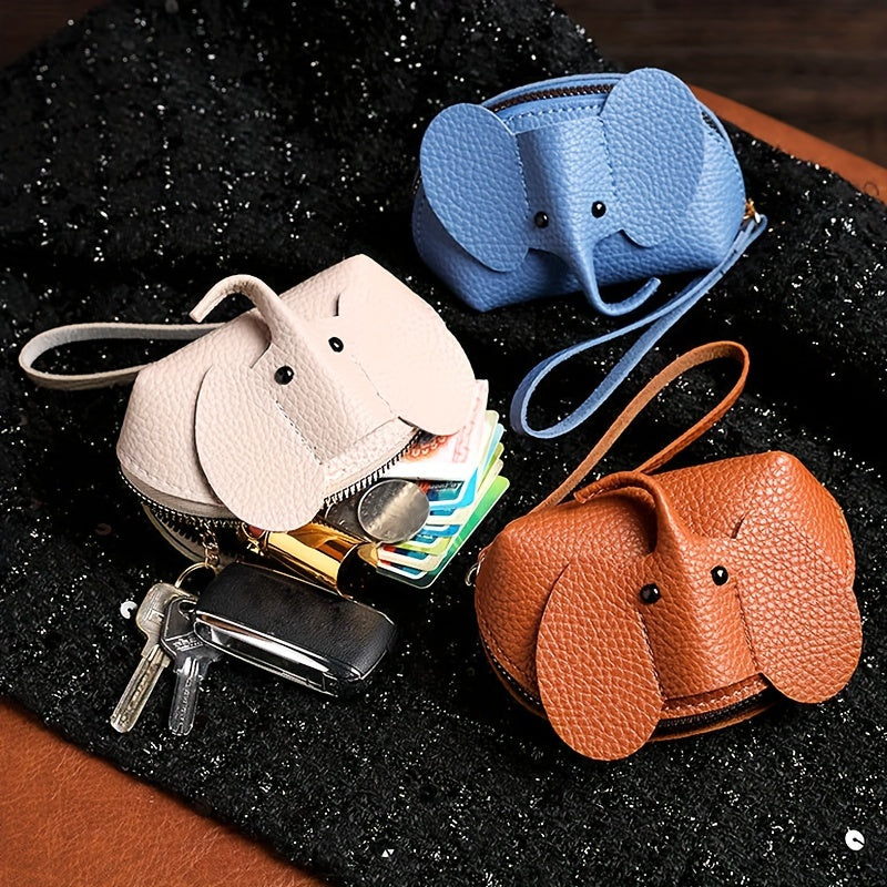 Elephant Coin Purse Card Bag Zipper Hand Twist Red Storage Bag