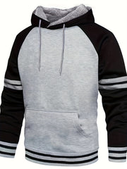 Men's Warm Fleece Hoodie with Drawstring & Pocket